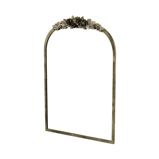 Roselle Antique Brass Arched Gold Wall Mirror