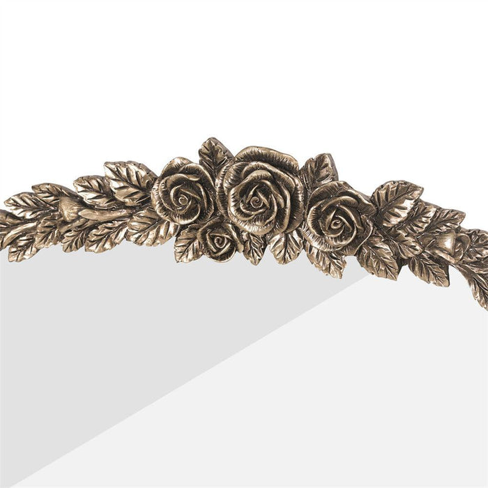Roselle Antique Brass Arched Gold Wall Mirror