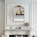 Roselle Antique Brass Arched Gold Wall Mirror