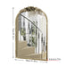 Roselle Antique Brass Arched Gold Wall Mirror