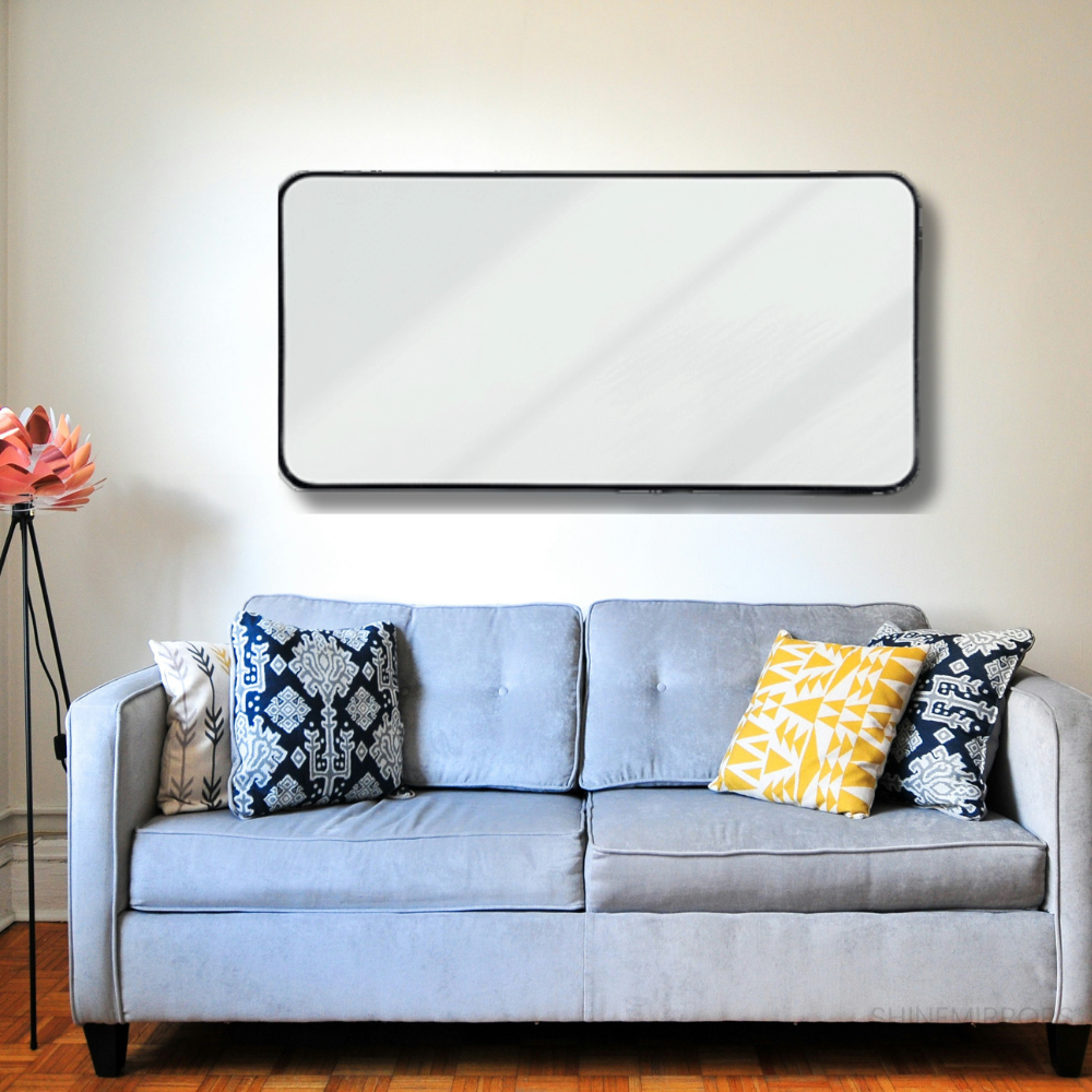 Valeria Black Full Length Wall Mirror With Curved Corners — SHINE ...