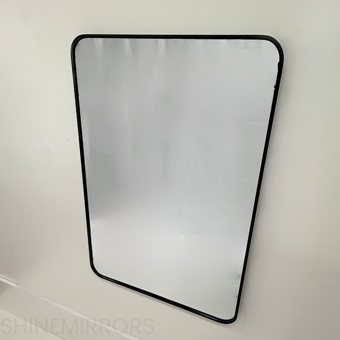 Valeria Black Full Length Wall Mirror With Curved Corners