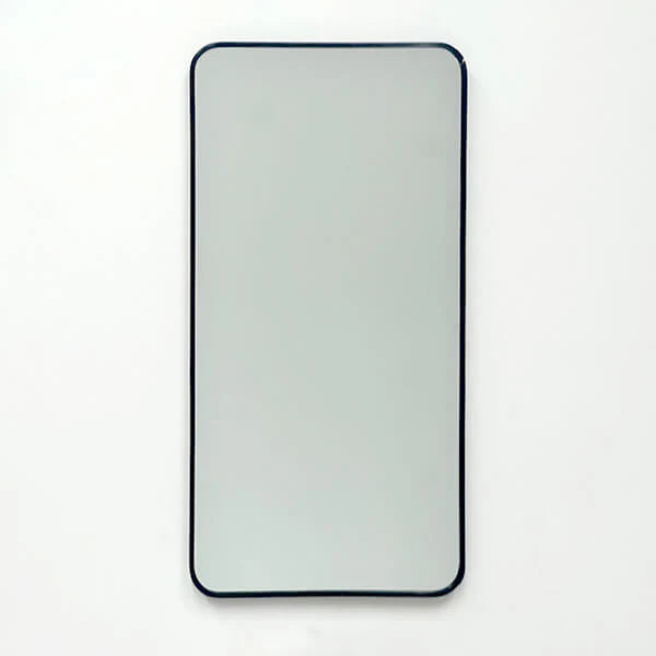 Valeria Black Full Length Wall Mirror With Curved Corners