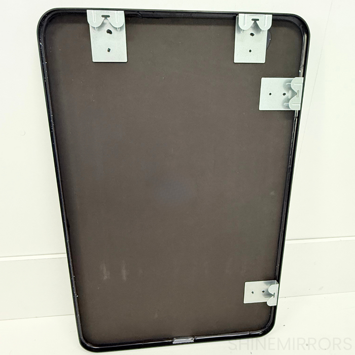 Valeria Black Full Length Wall Mirror With Curved Corners