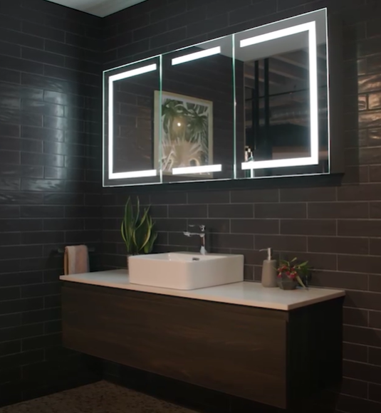 Vera Three-Door Frontlit LED Bathroom Mirror Cabinet