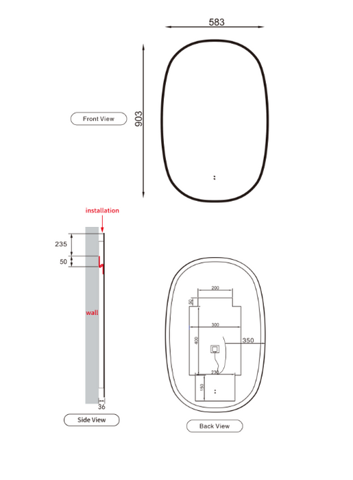 Valerie Vertical Backlit LED Mirror