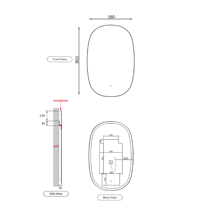 Valerie Vertical Backlit LED Mirror
