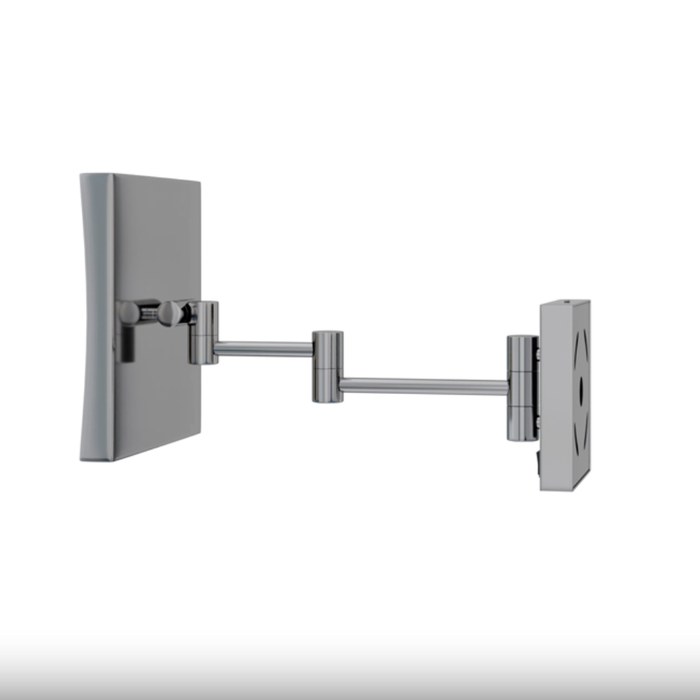 Vicenzo Square Chrome Shaving Mirror with 5x Magnification