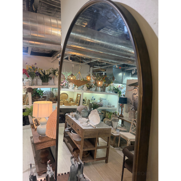 Vivienne Brass Arched Wall Mirror