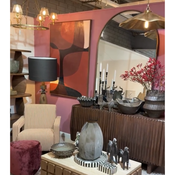 Vivienne Brass Arched Wall Mirror