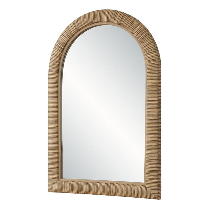 Esther Natural Rattan-Look Arched Wall Mirror