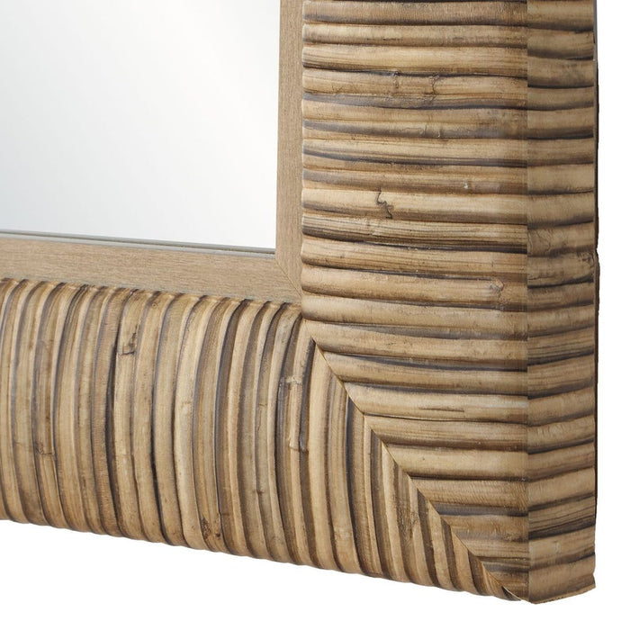 Esther Natural Rattan-Look Arched Wall Mirror