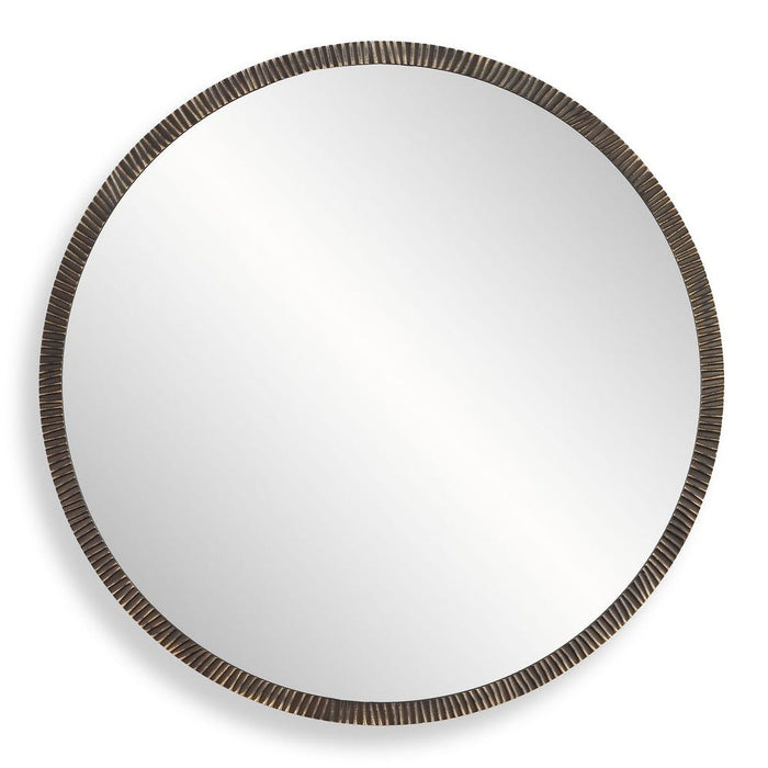 Winifred Rich Bronze Fluted Round Wall Mirror