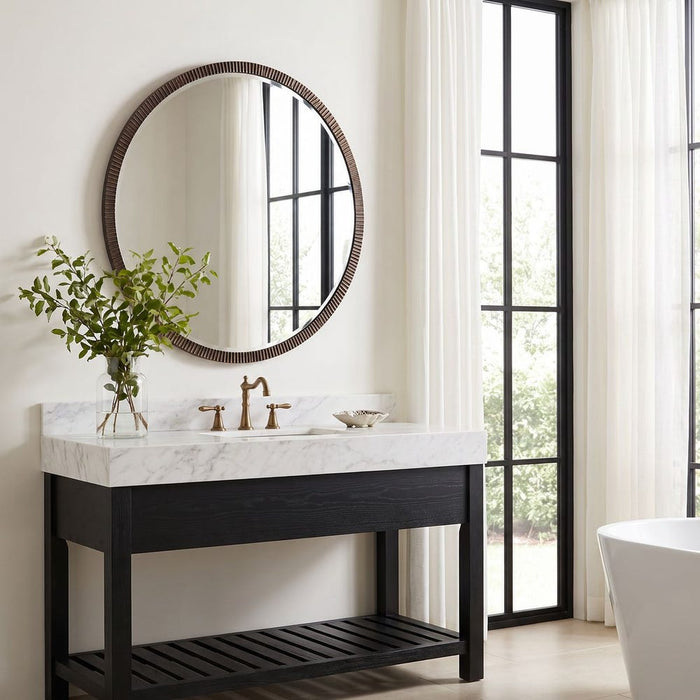 Winifred Rich Bronze Fluted Round Wall Mirror
