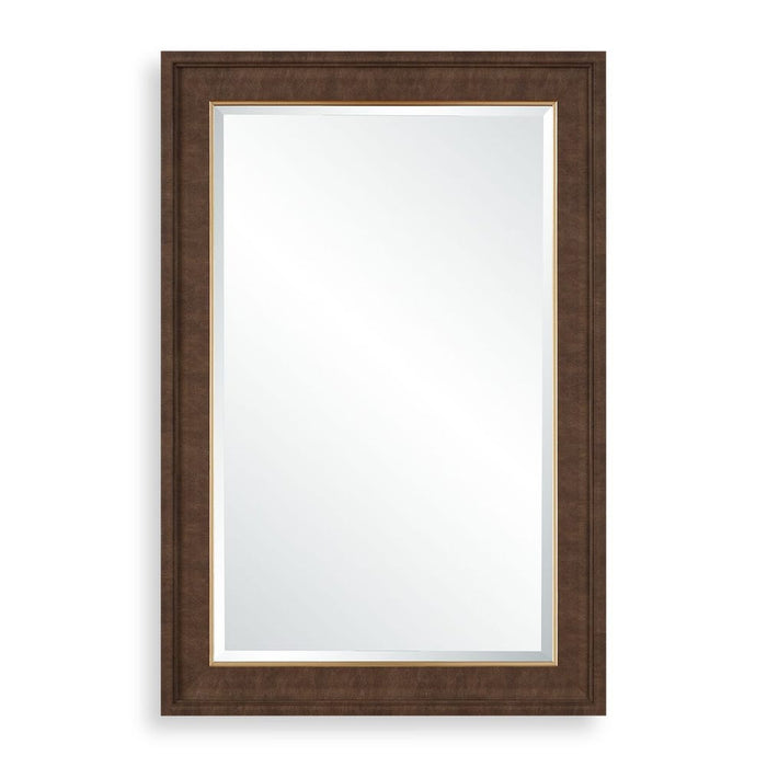 Waverly Chocolate Faux Leather Wall Mirror
