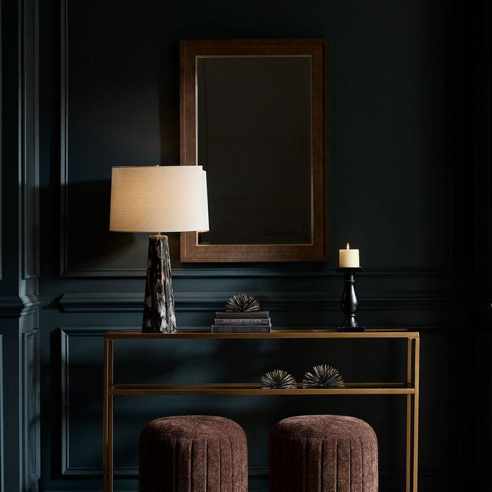 Waverly Chocolate Faux Leather Wall Mirror