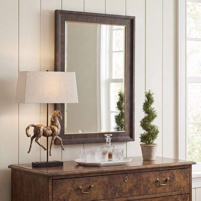 Waverly Chocolate Faux Leather Wall Mirror