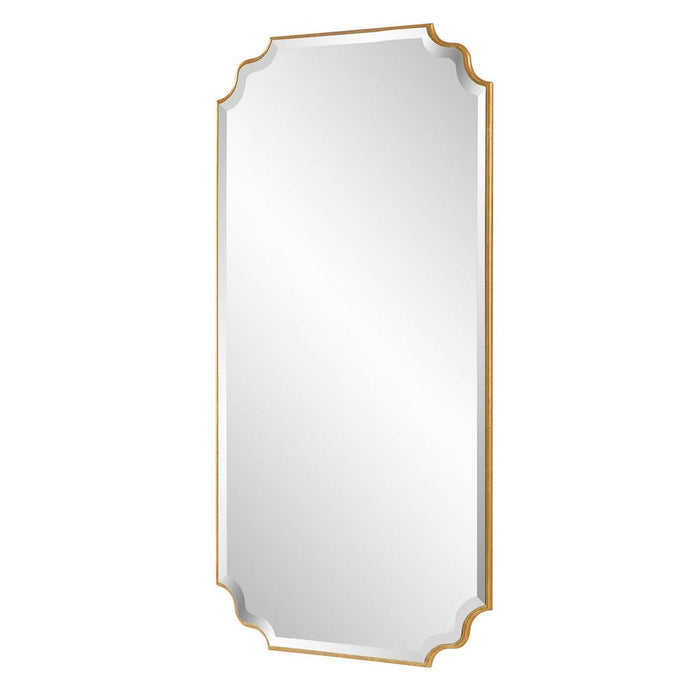Maude Antique Gold Leaf Scalloped Wall Mirror