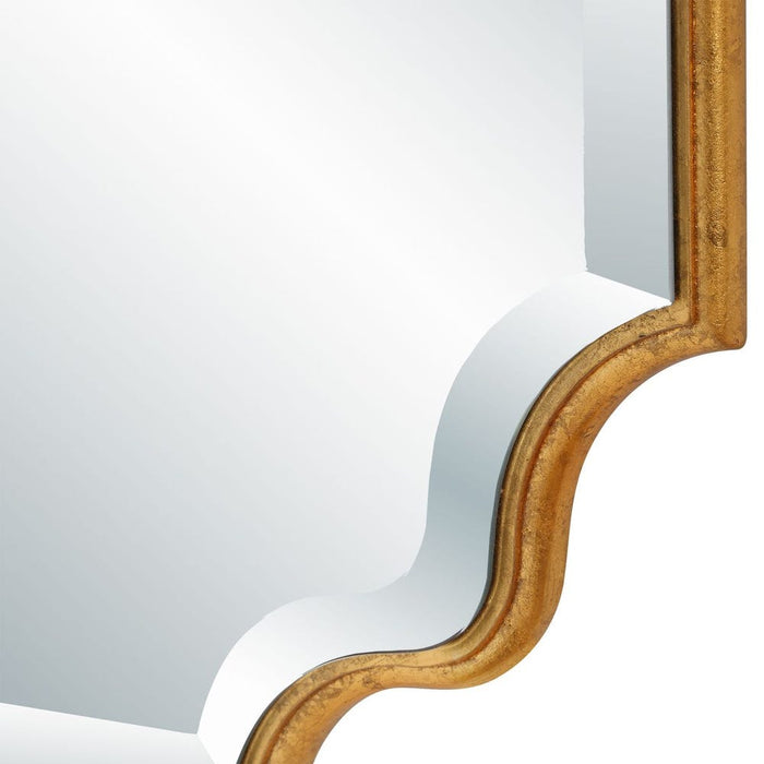 Maude Antique Gold Leaf Scalloped Wall Mirror