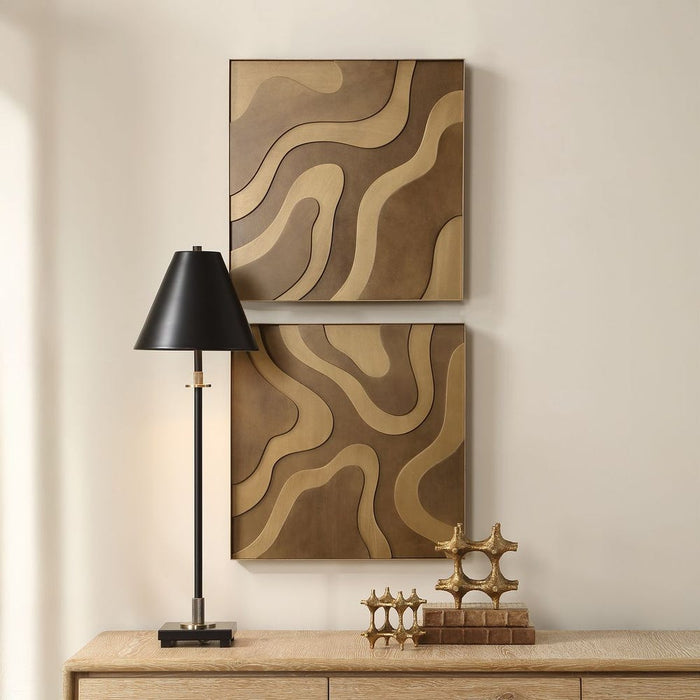 Uttermost Golden Terrain Wood Wall Decor, Set of 2