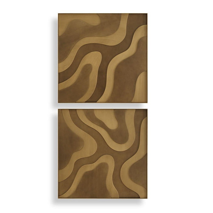Uttermost Golden Terrain Wood Wall Decor, Set of 2