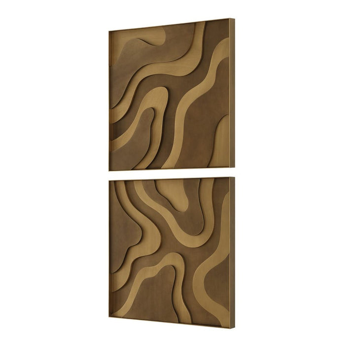 Uttermost Golden Terrain Wood Wall Decor, Set of 2