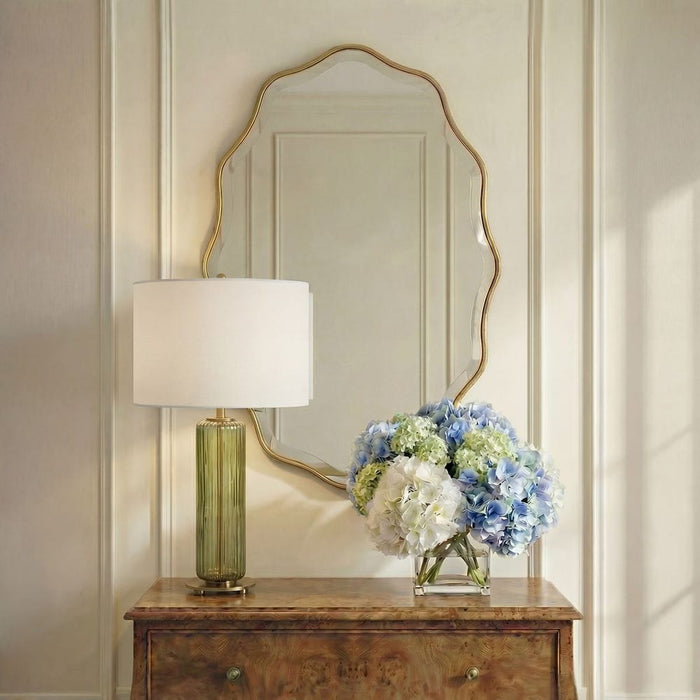 Erin Gold Waved Frame Wall Mirror
