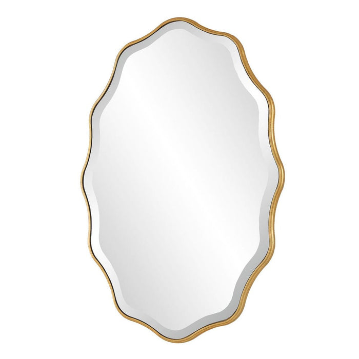 Erin Gold Waved Frame Wall Mirror