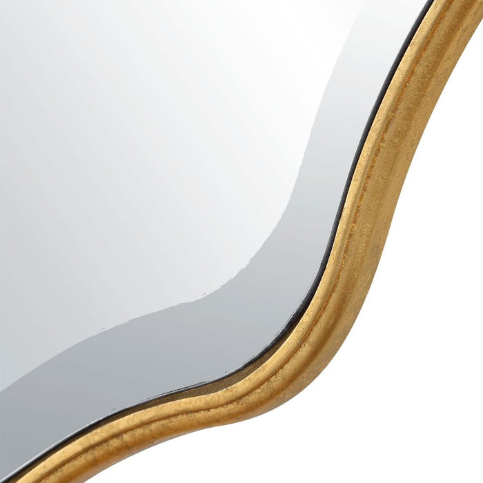 Erin Gold Waved Frame Wall Mirror