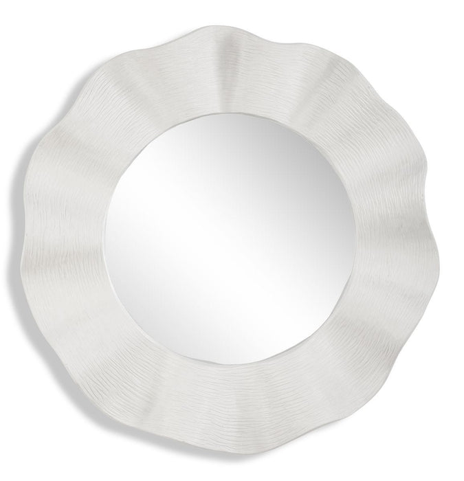 Uttermost Wave Length White Round Wall Mirror