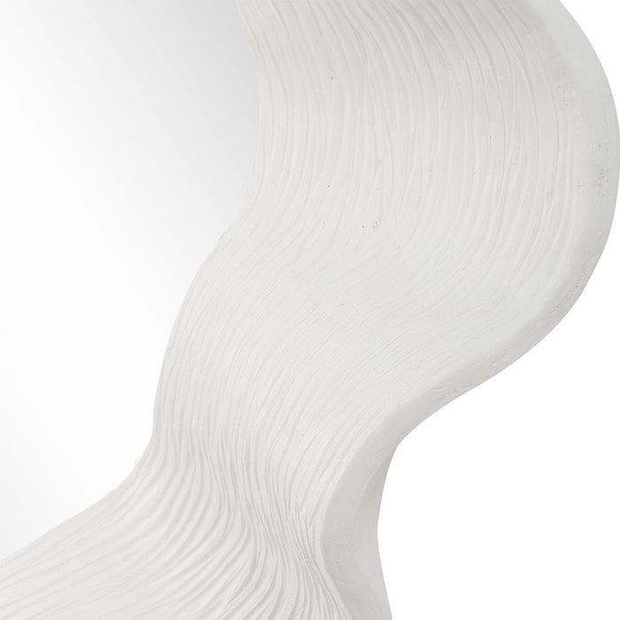 Uttermost Wave Length White Round Wall Mirror