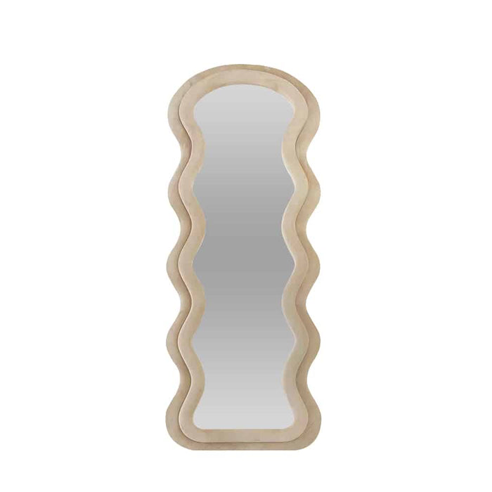 Wennie Beige Velvet Full Length Mirror