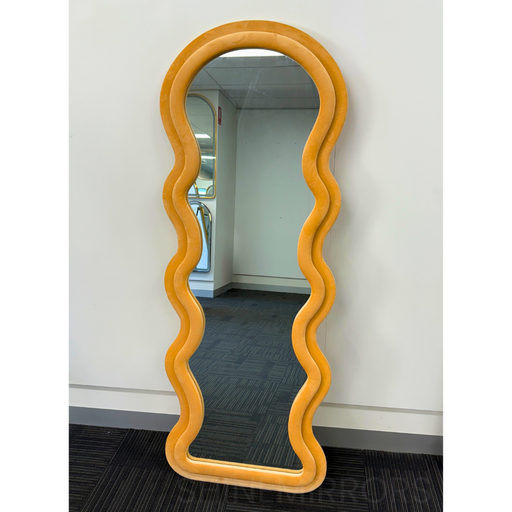 Wennie Orange Velvet Full Length Mirror