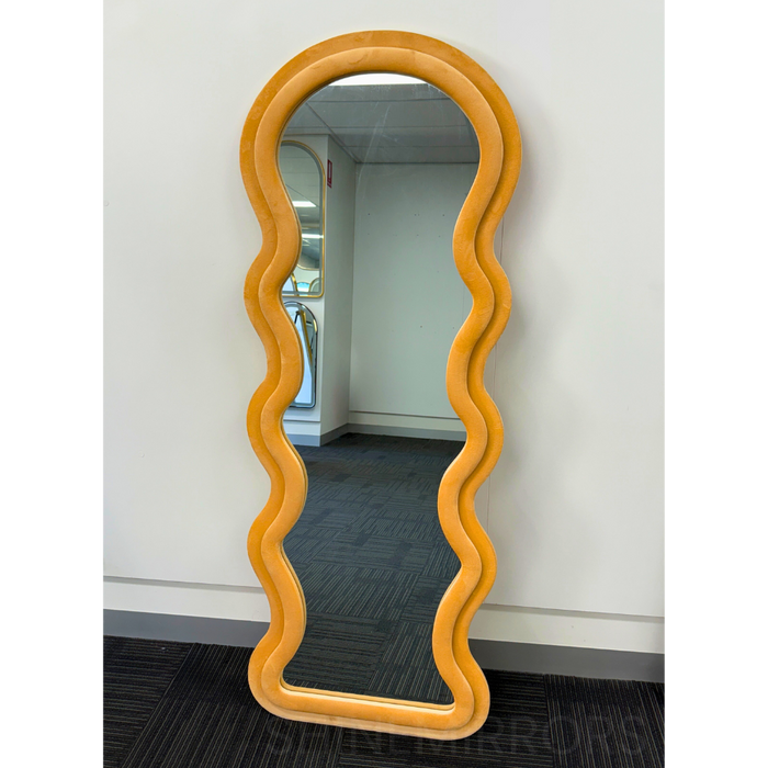 Wennie Orange Velvet Full Length Mirror