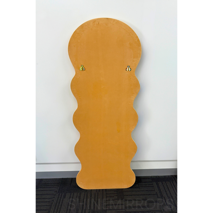 Wennie Orange Velvet Full Length Mirror