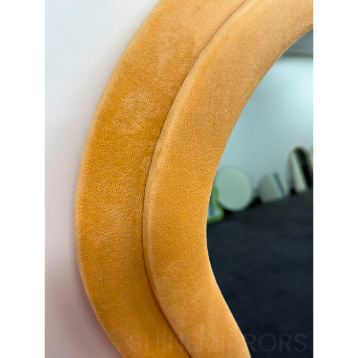 Wennie Orange Velvet Full Length Mirror