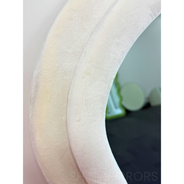 Wennie White Velvet Full Length Mirror