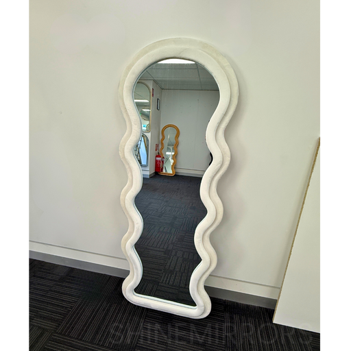 Wennie White Velvet Full Length Mirror