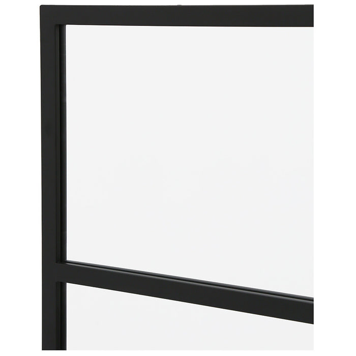 Carolina 3-Panel Black Iron Frame Window Wall Mirror