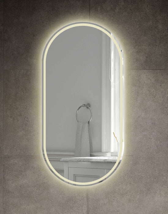 Adamson Pill Shaped Frontlit LED Light Bathroom Mirror