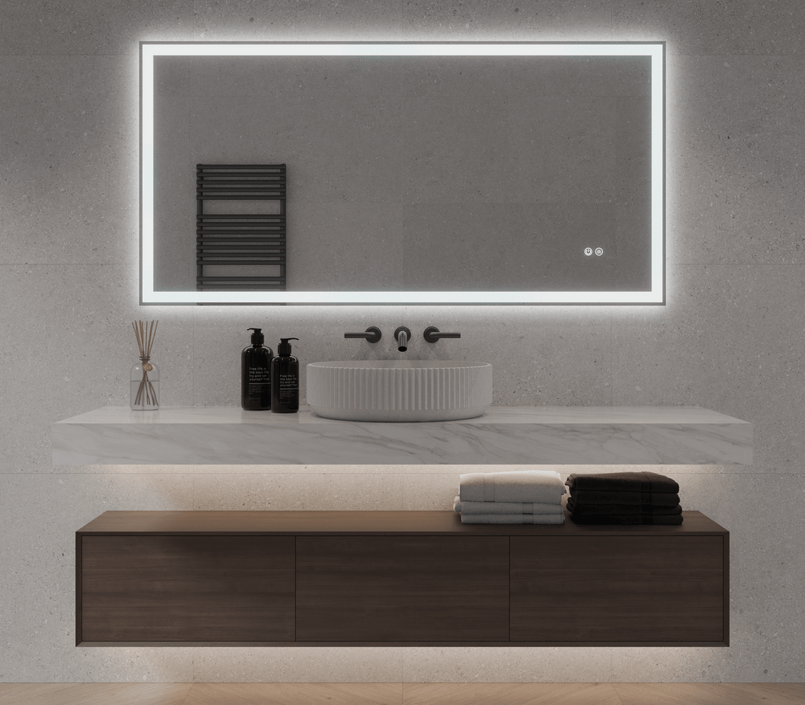 Anthony Rectangle Frontlit and Backlit LED Mirror with Adjustable LED ...