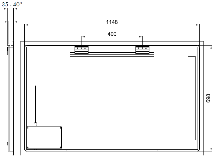 Quincy Large Backlit LED Rectangle Bathroom Mirror