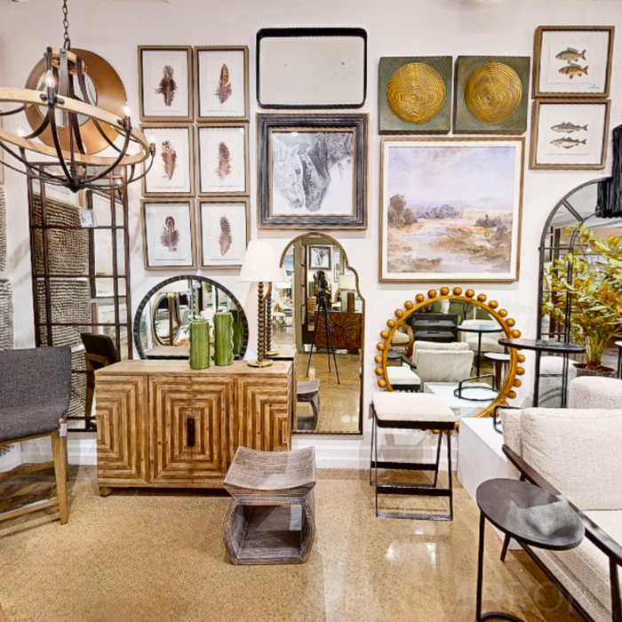 Uttermost Cyra Wood Round Mirror Walnut