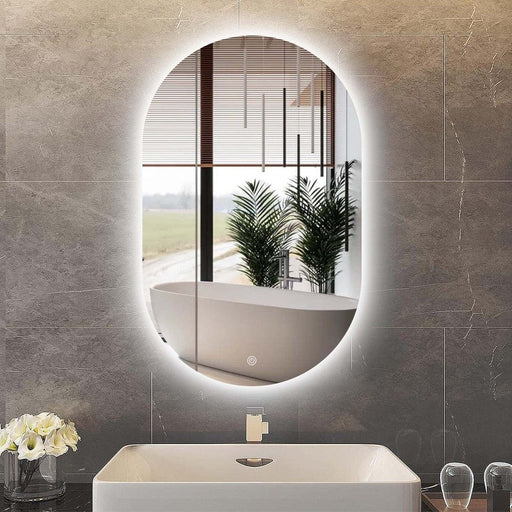 Braylon LED Backlit Pill Shaped Bathroom Mirror