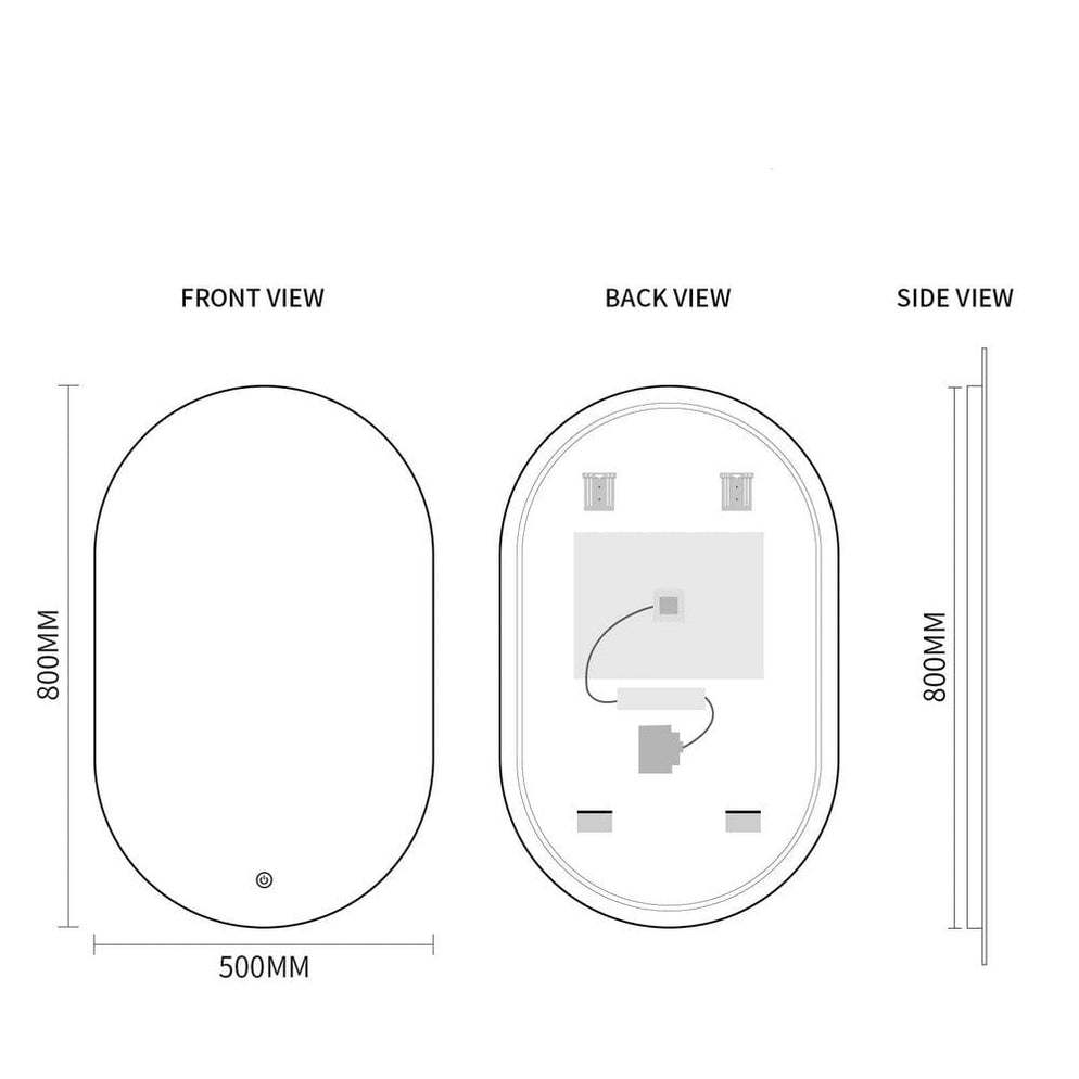 Braylon LED Backlit Pill Shaped Bathroom Mirror — SHINE MIRRORS AUSTRALIA