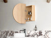 Bryson Natural Oak LED Frontlit Mirrored Bathroom Shaving Cabinet 2-Door
