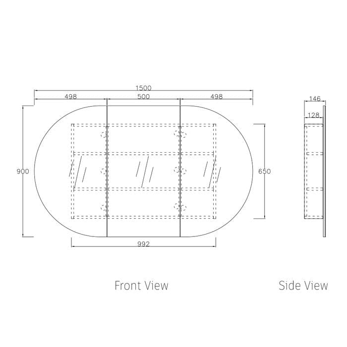 Bryson 3 Door Woodland Oak Mirrored Bathroom Shaving Cabinet