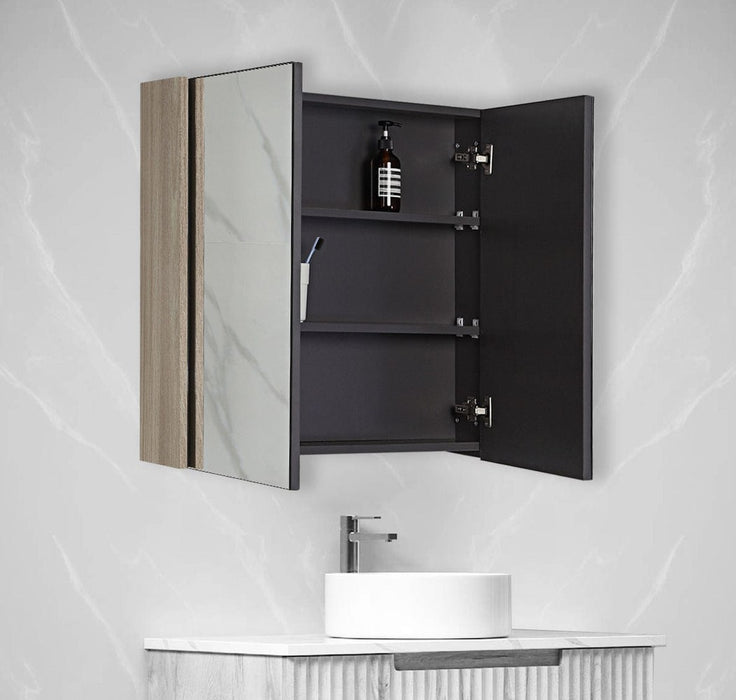 Burke Light Brown Shaving Bathroom Mirror Cabinet