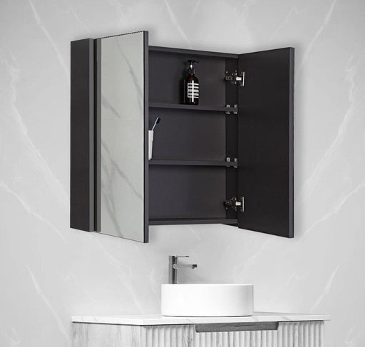 Burke Matt Black Shaving Bathroom Mirror Cabinet