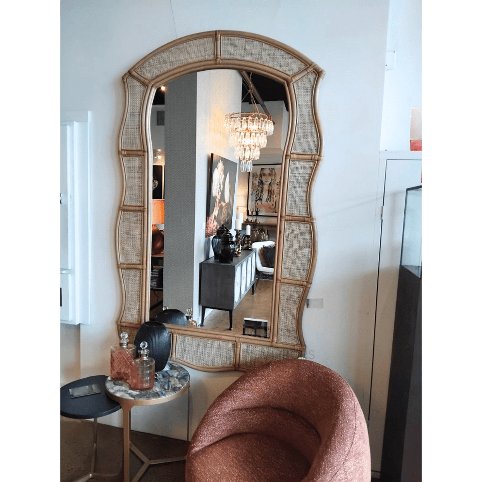 Cassius Light Rattan Wall Mirror — SHINE MIRRORS AUSTRALIA